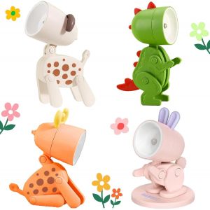 Kuwl-Mignon De Lampe De Bureau De Led, 4 Pièces Lampes De Nuit Cartoon Miniature, Pile Incluse, Kawaii Mini Lampe De Bureau, Pour Un Cadeau D'anniversaire, Cadeau Pour Les Enfants - Neuf