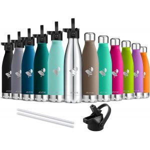 Gjfty-Bouteille D'eau En Acier Inoxydable Isolé À Double Mur - 350ml/500ml/750ml - Gourde Isotherme Étanche Sans Bpa, Gourde Inox Bouche Standard, Gourde Enfant Pour Sport, Gym, Voyage - Neuf
