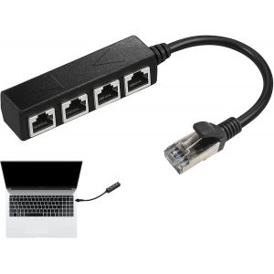 SUBZONAL-C&acirc;ble r&eacute;partiteur Ethernet RJ45, LAN RJ45 Ethernet R&eacute;partiteur 1 Port M&acirc;le vers 4 Femelles pour Cat5, Cat5e, Cat6, Cat7 - Neuf