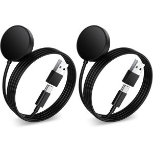Lot De 2 Usb C Chargeurpour Samsung Galaxy Watch7/Ultra/6/6 Classic/Watch5/5 Pro/Watch 4/4 Classic/3/Active 2,Galaxy Watchchargeur Montre Wireless Chargeur C&acirc;ble Cord Pour Samsungwatch - Neuf