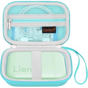 Bo&icirc;tier Rigide pour imprimante Photo Liene 2x3,Mini bo&icirc;te d'imprimante instantan&eacute;e Portable,Sac en Filet zipp&eacute; pour Papier Photo,c&acirc;ble,Vert (bo&icirc;tier Uniquement) - Neuf