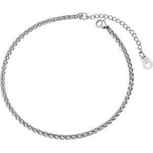 Kal-Bracelet De Cheville Acier Inoxydable Pour Femme/Homme Chaîne De Pied À Maille Gourmette/Figaro/Spiga - Neuf