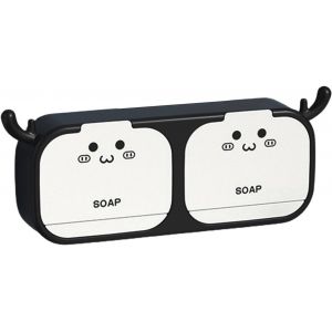 Porte-savon mural en bois de cerf à 2 portes avec égouttoir à vaisselle à une ou deux portes, support de douche de salle de bain avec porte-gobelet éponge, évier de cuisine - Neuf