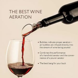 Pompe À Vin ¿ Coffret Sommelier Vacu Vacuum Avec 4 Bouchons À Triple Bride ¿ La Meilleure Façon De Conserver Le Vin | Édition Noire (Argent) - Neuf
