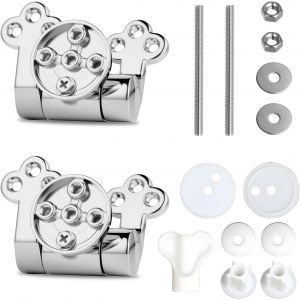 Charni&egrave;re Abattant WC avec Frein de Chute - 1 Paire Fixation Abattant WC Universelle en Alliage de Zinc - Charni&egrave;re Abattant WC Soft Close Solide et R&eacute;glable - Neuf