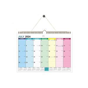 Calendrier mural 2024-2025, grand format &agrave; suspendre, 18 mois, pages d&eacute;tachables, jours f&eacute;ri&eacute;s mis en &eacute;vidence - Neuf