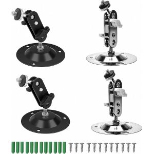 KALANKA-Lot de 4 supports muraux pour cam&eacute;ra de chasse, r&eacute;glables &agrave; 360 &deg;, pour l'int&eacute;rieur et l'ext&eacute;rieur, noir + argent - Neuf