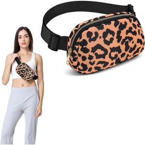FEW-Sac Banane Femme Fanny Pack,Sac Banane avec Sangles Réglables, Sac Banane Tendance étanche à l'eau,pour Voyage, entraînement, Cyclisme, randonnée,Léopard - Neuf