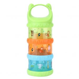 Distributeur De Lait En Poudre Portable En Plastique A Trois Couches, Boite De Rangement Pour Aliments, Pour Enfants Et Bebes, Vert - Neuf