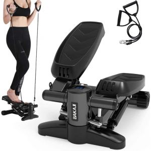 Checarzhn--No1-Stepper Entraînement Fitness Cardio Jambes Ventre Hanches Avec Écran Lcd Ies Et Temps Épaules Structure En Acier Inoxydable Pédales Antidérapantes Couleur Noir Taille 42 X 27 X 31,5 Cm - Neuf
