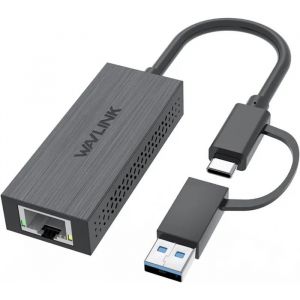 Adaptateur USB C & A vers Ethernet 2,5 Gbps WAVLINK, Compatible Windows/Mac, PC & Ordinateurs Portables. - Neuf