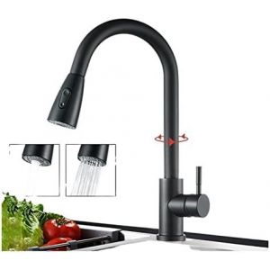 Robinet de cuisine flexible Robinets de cuisine argentés Robinet de cuisine à poignée unique Poignée de robinet de cuisine - Neuf