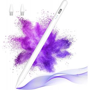 TIANYI-Stylus Pen for Android Touch Screens, for Tablet, Compatible Samsung/HuaWei/Phone, Capacitive Pen with 2 Replacement Tips and Palm Rejection (Blanc) - Neuf