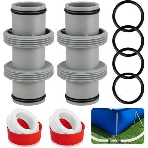 Raccord Tuyau Piscine 38mm,Adaptateur de Tuyau de Piscine pour Intex Bestway Coleman,Connecteur de Tuyau de Piscine pour Tuyau de Ø 38 mm,Raccord Tuyau Piscine Intex,Raccord Pompe Piscine. - Neuf