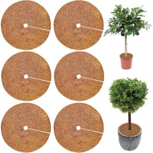 KALANKA-Tapis de Coco Plantes, 6 Pièces 30cm Disque De Protection Plante, Plantes Protection Tapis pour Protection d'hiver pour Plantes en Pot, Protection des Plantes Contre Le Gel - Neuf