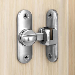 KALANKA-Verrou de Porte pour Portes Coulissantes 90/180 Degrés Serrure de Porte avec Vis pour Porte de Grange Coulissante Cuisines Fenêtre Argent - Neuf