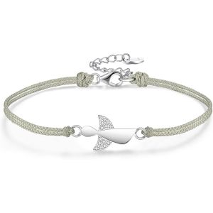 Bracelet Pour Femme Ange Gardien Bracelets En Argent Sterling 925 Porte-Bonheur Pour Femme Et Fille 24cm Réglable Travail Manuel Tressé - Neuf