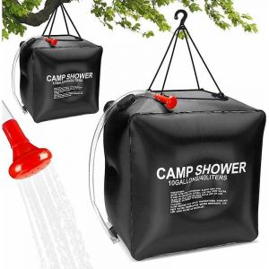 Douche solaire de camping, sac de douche solaire 40 L, douche d'ext&eacute;rieur portable &agrave; &eacute;nergie solaire avec pommeau de douche amovible, sac chauffant solaire pour randonn&eacute;e et p&ecirc;che - Neuf