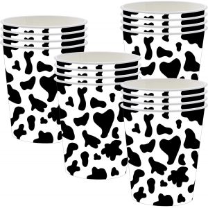 Kal-Lot De 16 Gobelets En Papier Imprim&eacute; Vache Pour F&ecirc;te D'animaux De Safari Dans La Jungle Ensemble De D&eacute;corations De Table Pour Enfants Fournitures De F&ecirc;te Pour Reptiles De Safari Dans La Jungle - Neuf