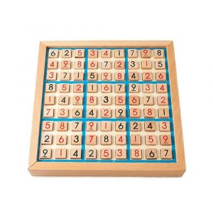 Jeu De Société Sudoku En Bois, Jeu Éducatif De Réflexion Logique Pour Enfants, Défi À Neuf Grilles Avec Tiroir Et Tâches, Durable, Bleu - Neuf