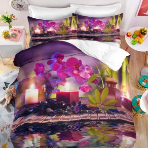 Linge De Lit + X Taies D'oreiller Xcm Microfibre Housses De Couettes Doux Confortable Housse De Couette X Zen X Cm - Neuf