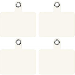 KAL-Lot De 4 Patchs De Rechange [Blanc] Cordon Pour T&eacute;l&eacute;phone Portable Sangle Universelle Crochet Collier Collier Cha&icirc;ne Porte-Cl&eacute;s &Eacute;tuis Porte-Cl&eacute;s Accessoires Support - Neuf