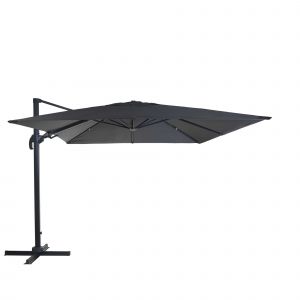 Parasol D&eacute;port&eacute; 3x4 M Orientable Inclinable Et Rotatif 360&deg; En Aluminium Et Polyester 220 G/M&sup2; Anthracite Sans Pied 04_0007948 - Neuf
