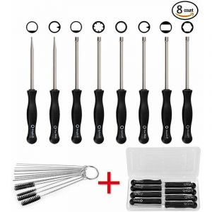 8 Pcs Tournevis de Réglage de CarburateurTournevis (8 pcs tournevis avec boîte&aiguille) pour Carburateur Nettoyage Moteur Réparation Convient à La Plupart des Moteurs de 2 Cycles - Neuf