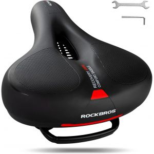 Selle De V&eacute;lo Gel Ergonomique Avec Amortisseur &Agrave; Double Ressort,Si&egrave;ge De V&eacute;lo Universelle Respirant Confortable &Agrave; Mousse &Agrave; M&eacute;moire Noir.[E98] - Neuf