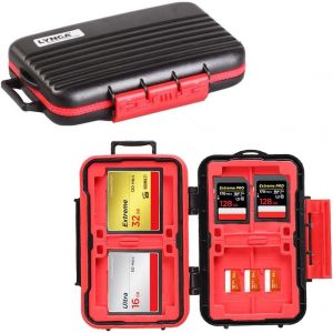 PIAL-Étui Pour Carte Mémoire Sd Étanche Antichoc Résistant À L'Eau Pour 8 Cartes Sd,4 Cartes Cf 12 Cartes Micro Sd/Tf (Noir) - Neuf
