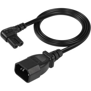 Câble adaptateur CA 18 AWG IEC 320 C14 vers C7, IEC 320 C14 mâle vers C7 angle femelle, cordon d'alimentation CA standard 10 A/250 V pour TV LED, appareil photo, imprimante, etc - Neuf