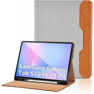 Coque pour Samsung Galaxy Tab S8 Plus 2022 / Tab S7 FE 2021 / Tab S7 Plus 2020 12.4¿PU Cuir Cover Tablette Housse de Protection Auto Réveil/Sommeil, Multi-Angle Étui avec Poche - Noir - Neuf