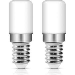 Kal-Ampoule Led E14 3.5w Pour Réfrigérateur, 220-240v Lampe Refrigerateur Blanc Chaud 3000k Pour Frigo Hotte Machine À Coudre Non Variable, Lot De 2 - Neuf