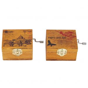 Hjlian Boite A Musique A Manivelle En Bois, Lot De 2 Pieces, Decoration D'interieur, Cadeaux D'anniversaire, De Noel Et De Vacances Pour Enfants (Birdcastle) - Neuf