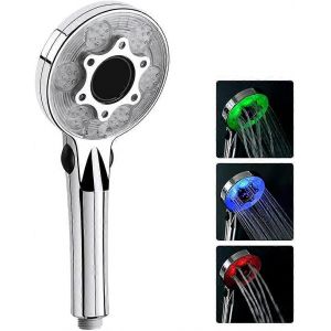 Pomme de douche LED,Pomme de douche 3 couleurs avec affichage de la température,Pomme de douche de salle de bain,Pomme de douche à économie d'eau,Pomme de douche de bain,Un - Neuf