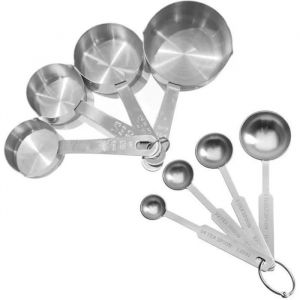 8pcs Acier Inoxydable Tasses À Mesurer + Mesure Cuillère - Neuf