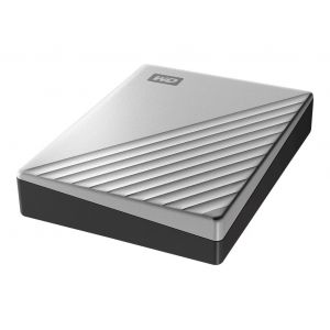 WD My Passport Ultra for Mac WDBPMV0050BSL - Disque dur - chiffr&eacute; - 5 To - externe (portable) - USB 3.1 (USB-C connecteur) - AES 256 bits - argent - Neuf