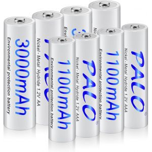 Batterie AA 3000mAh & Ni-MH AAA Batterie 1100mAh 1.2V pour Solaire, 8 pi&egrave;ces avec bo&icirc;te &agrave; poussi&egrave;re, Piles AA Rechargeables Haute Capacit&eacute; 1300+ Cycles Piles AAA Rechargeables - Neuf