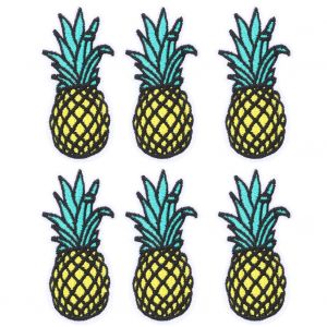 Lot De 6 Patchs Brodes En Forme D'ananas A Coudre Ou A Repasser Sur Tissu, Autocollants Pour Decoration De Vetements Diy - Neuf