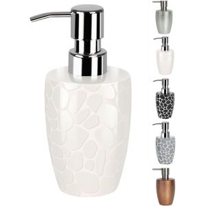 KAL-Distributeur De Savon C&eacute;ramique Darwin Pebble Blanc Brillant - Neuf