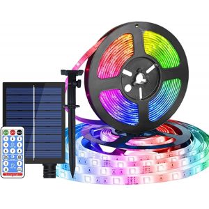 Chenquansarl-Bande Solaire 10m 240led Résistant À L'eau Ruban Flexible Led Extérieur Lampe À Cordon Led Décorative Jardin Fête De Noël, 8 Modes Avec Télécommande (Multicolore) - Neuf
