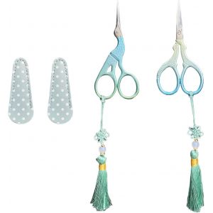 2pcs Broderie Ciseaux En Acier Inoxydable,Petit Sharp Ciseaux Couture,Pour Petits Métiers À Coudre,Couture,Artisanat,Broder Ciseaux À La Main,Coupe Avec Housse De Protection En Pu - Neuf
