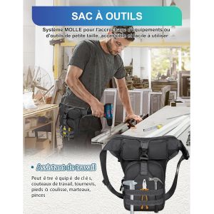 Sjzg-Sacoche De Jambe Moto, Sac Jambe Femme Homme En Toile Sacoche Ceinture Cuisse Banane Outils Tactique Avec Clip &Agrave; Gourde Pour Randonn&eacute;e P&ecirc;che - Neuf