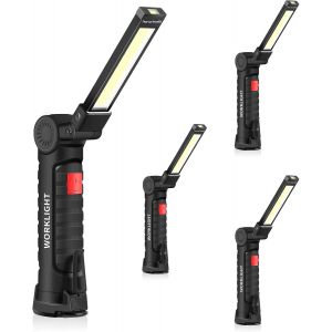 42437794444 Lampe De Poche Rechargeable Led Lampe Torche &Agrave; 360 &deg; Avec Base Magn&eacute;tique Et Crochet Pour Garage, Atelier Et Urgence - Neuf