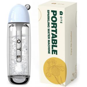 NouvelHorizonstore-Machine &agrave; Eau Gazeuse Portable, Double Couche Pet Soda Streaming Safe 450 ML Personal avec Bouteille d'Eau, Pas d'&Eacute;lectricit&eacute;, Sans BPA (Bleu) (No Co2 Cartridges) - Neuf