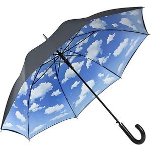Parapluie Canne Grand Robuste Ouverture Automatique Ciel Bavarois Double &Eacute;paisseur - Neuf
