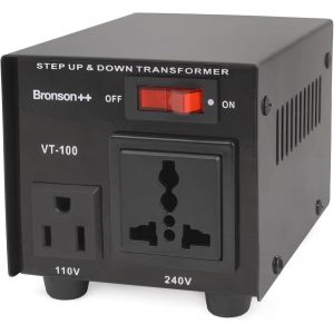 VT 100 Watt Transformateur USA 110 Volt Converter Convertisseur de Tension 110V 120 V-220V 230V 240V réversible 100W-Bronson - Neuf