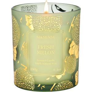 Bougie Parfumée Melon Frais- Bougies d'Intérieur en Cire Vegan 230g, cire Soja Bougie pour Cuisine/Bureau, Cadeau Anniversaire Femme - Neuf