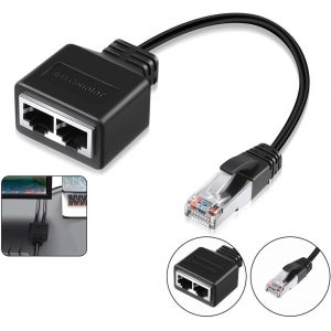 KALANKA-Adaptateur Répartiteur RJ45, RJ45 Coupleur, LAN RJ45 Ethernet Répartiteur 1 vers 2 câbles Adaptateur, Adaptateur Répartiteur de Câble Réseau pour Ethernet Cat5, Cat5e, Cat6, Cat7 - Neuf