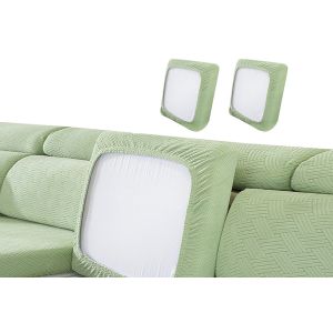 Lot de 2 housses de coussin extensibles pour canap&eacute;, compatibles avec des coussins carr&eacute;s de 50 &agrave; 65 cm, en tissu &eacute;lastique - Neuf